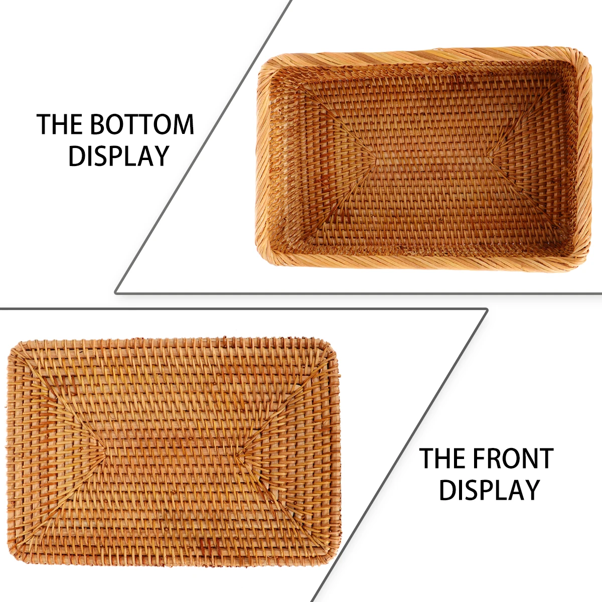 

Rattan Woven Storage Basket Lightweight Portable H made Snack ganizer Kitchen Desktop Container Sundry Holder Home Storage