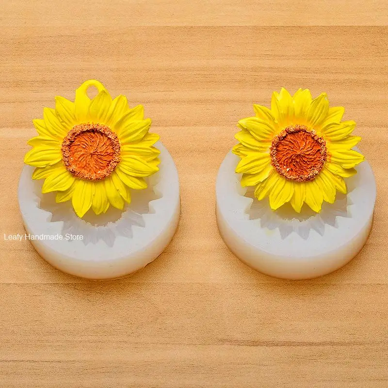 Molde de jabón de girasol para manualidades, vela de aromaterapia de crisantemo, molde de silicona para yeso colgante, decoración de pasteles de Chocolate