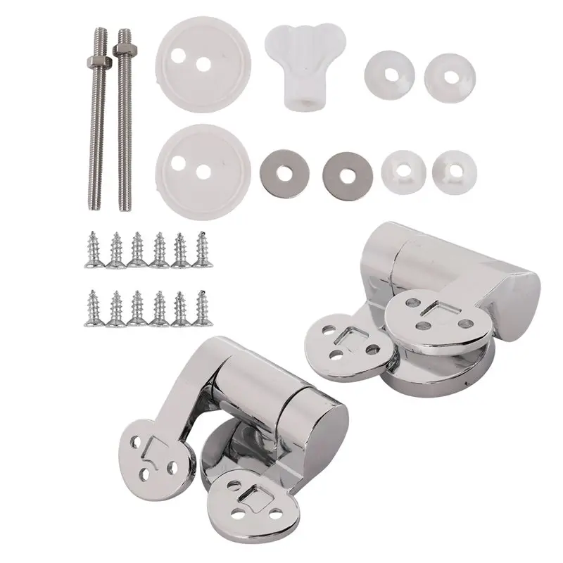 A04I Toilet Seat Hinge 1Pair Replacement Stainless Steel Hinges for All Toilet Seat Cover Lid Soft Close Toilet Seat Fittings