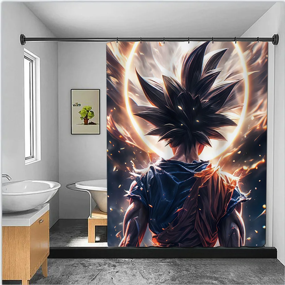 D-Dragon Balls Shower Curtain Waterproof Polyester Fabric Paint Colorful Bath Curtains Home Bathroom Decor Curtain With Hook