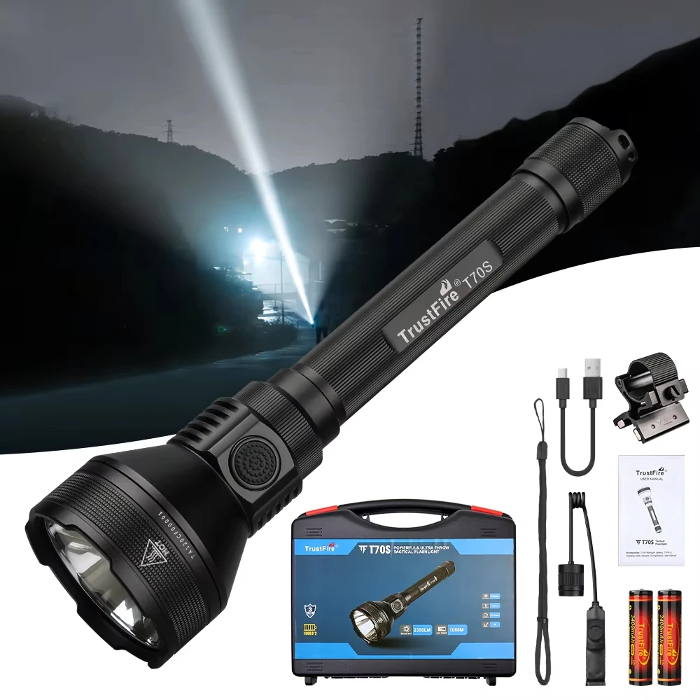 trustfire-t70s-2350lm-lampe-de-poche-led-de-chasse-ultra-puissante-1050m-torche-led-a-faisceau-18650-typc-c-lampe-tactique-rechargeable