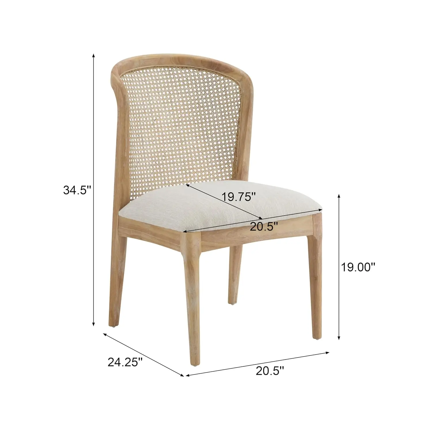 Lilia Extendable Dining Table Set for 6, Expandable Kitchen Table and Dining Chairs Set of 6, Solid Wood Dining Room Table Set