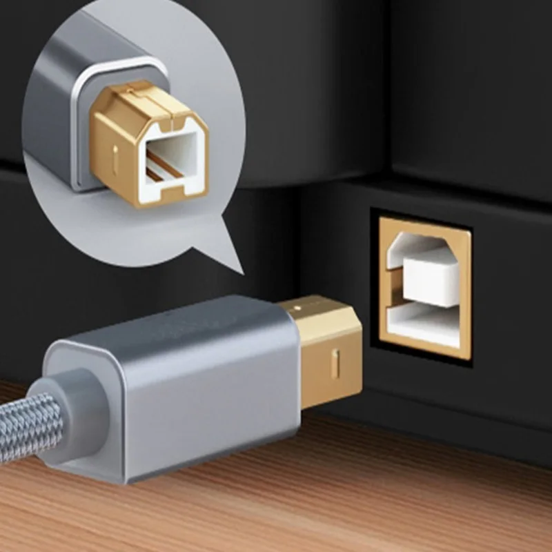 Câble de données d'imprimante USB B vers USB A C USB 2.0, câble tressé pour MacBook HP ordinateur PC portable Scanner imprimante USB