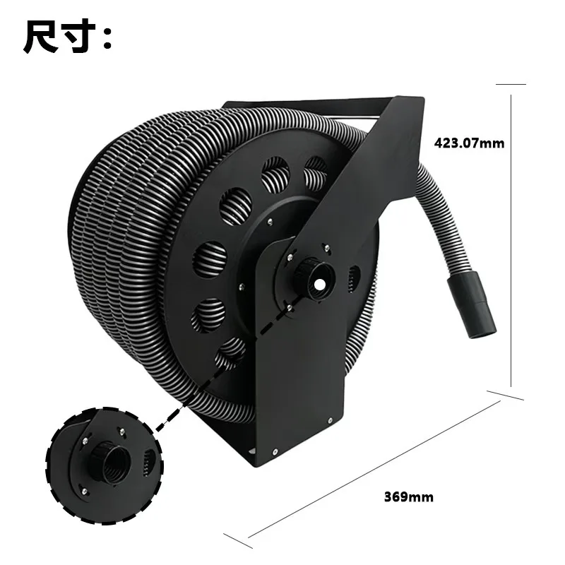 Wall Mounted Retractable Vacuum Hose Reel 30ft Extension 1-1/4