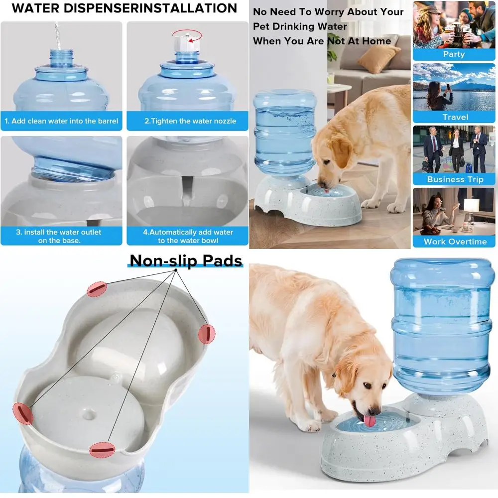 

Большой автоматический диспенсер для воды для собак, 3 галлона, с большой чашей