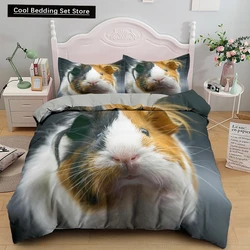 Copripiumino 3D Guinea Pig King Queen Set di biancheria da letto per criceti adorabili per bambini Ragazzo Ragazza Animale Mouse per animali domestici 2/3 pezzi Copripiumino in poliestere