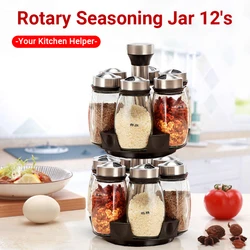 Seasoning Bottle Jar Rotating Base Seasoning Bottle 7-piece Set Kitchen Supplies Seasoning Jar Combination Set Seasoning Bottle