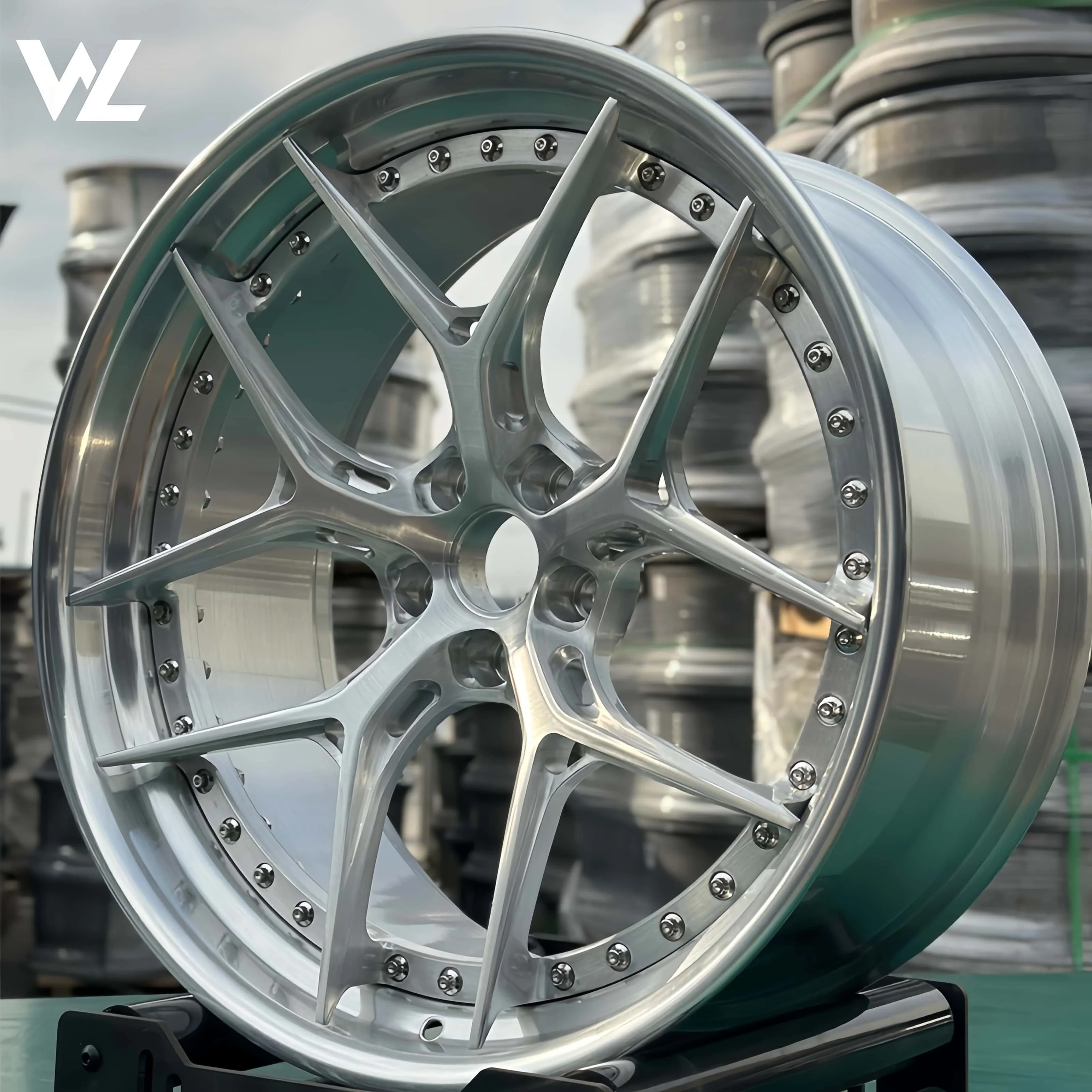 

New Walle Wheels Custom Size 2-Piece Forged Aluminium Alloy 6061-T6 Brushed Face Polished Lip Deep Concave Rims for for