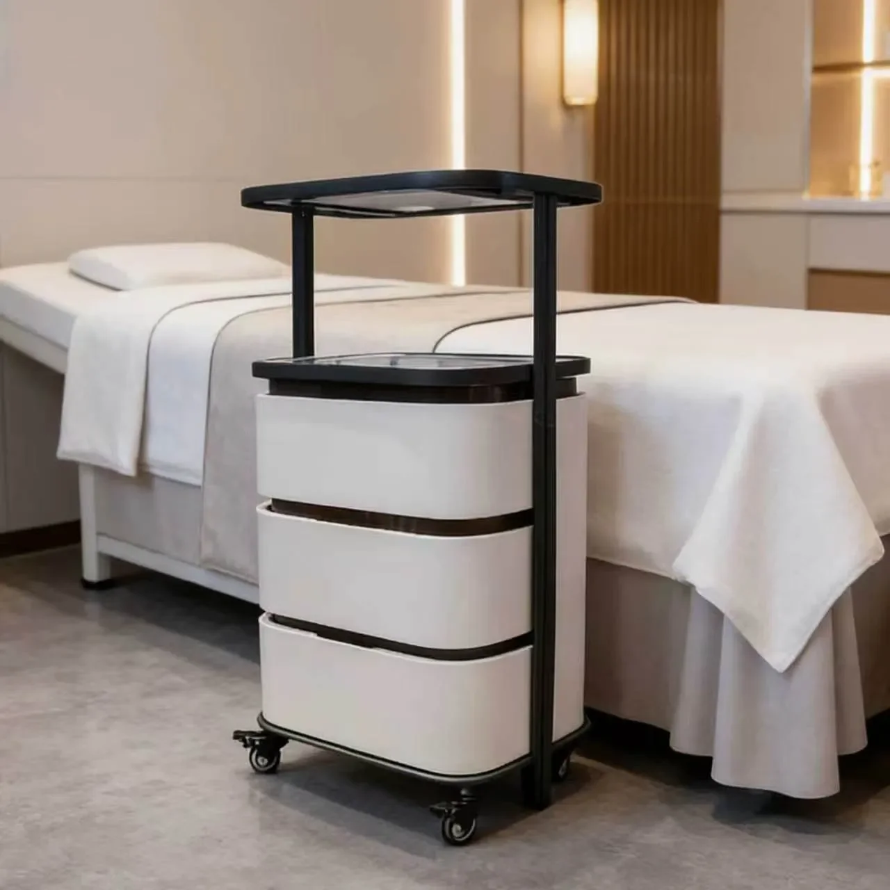 DSA Solid Wood Cart Beauty Salon Mobile Cart Tool Cart Skin Management Beauty Shelf