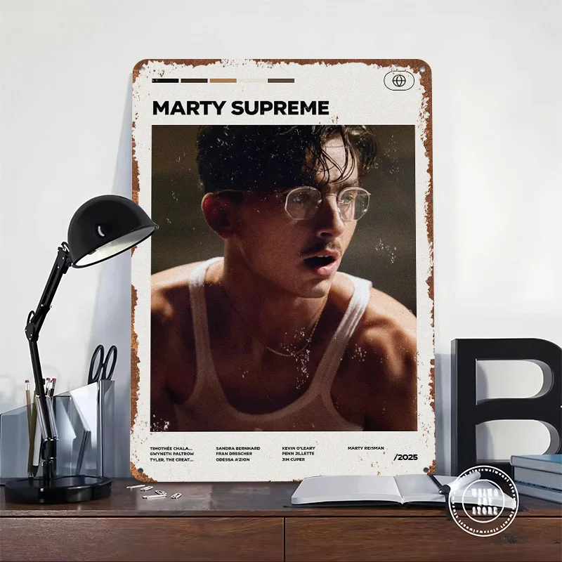 Marty Supreme Movie Personalized 3D Textured Metal Poster Wall Art Vintage Tin Signs for Bedroom Decorations Decoration Gaming