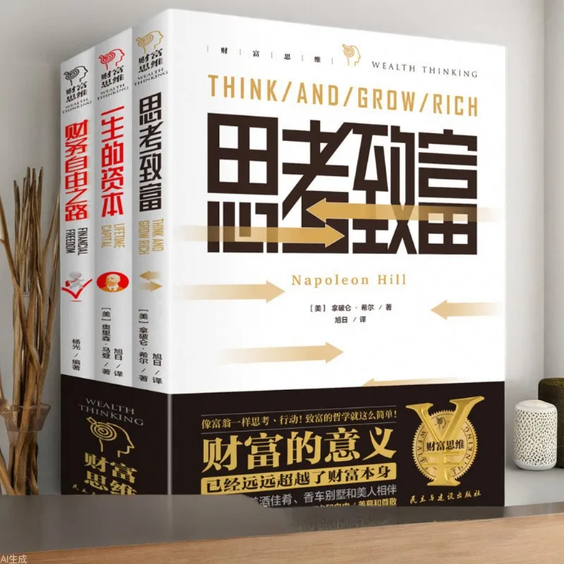 3 livros completos sobre pensamento da riqueza, começando a partir dos arranhões, aprender como investir em estoque e se tornar um iniciante