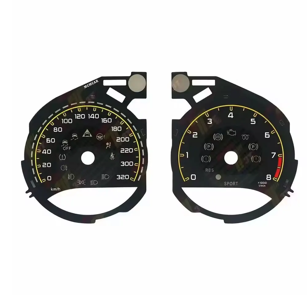 Instrumentencluster-Tachometer-Overlay für Mercedes W205 C-Klasse C63 C200L GLC260 AMG, Carbon-Faser-Optik, 260 km/h, 320 km/h – Detail 4