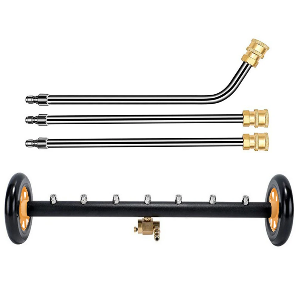 22 Inch Pressure Washer Extendable 3-Wand Undercarriage Surface Cleaner 1/4 Quick Connector High-Pressure Water Broom 4000 PSI