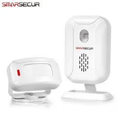 Sem fio PIR Motion Detector para bem-vindo Chime, controle remoto, campainha interior