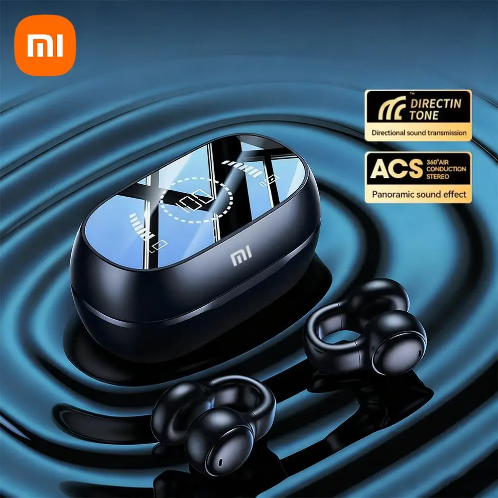 سماعات أذن لاسلكية من Xiaomi بشاشة رقمية تعمل بتقنية البلوتوث للحد من الضوضاء، سماعات أذن من السيليكون الناعم، توصيل العظام للرياضة