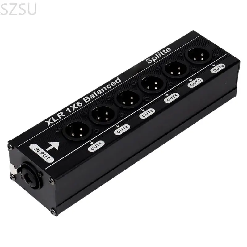

SZSU Quality Balanced Sound Splitter 1 In 6Out XLR Sound Distribution Box For Recording Broadcasting And Stage Use