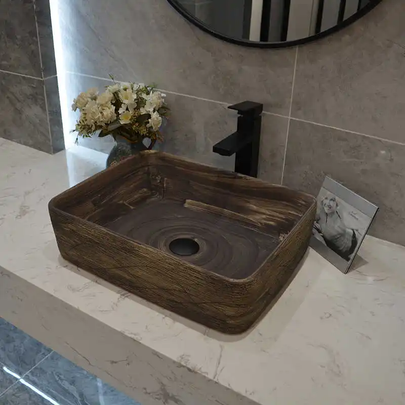 

Retro countertop basin Outdoor washbasin Garden bathroom Ceramic wash basin Balcony washbasin Household