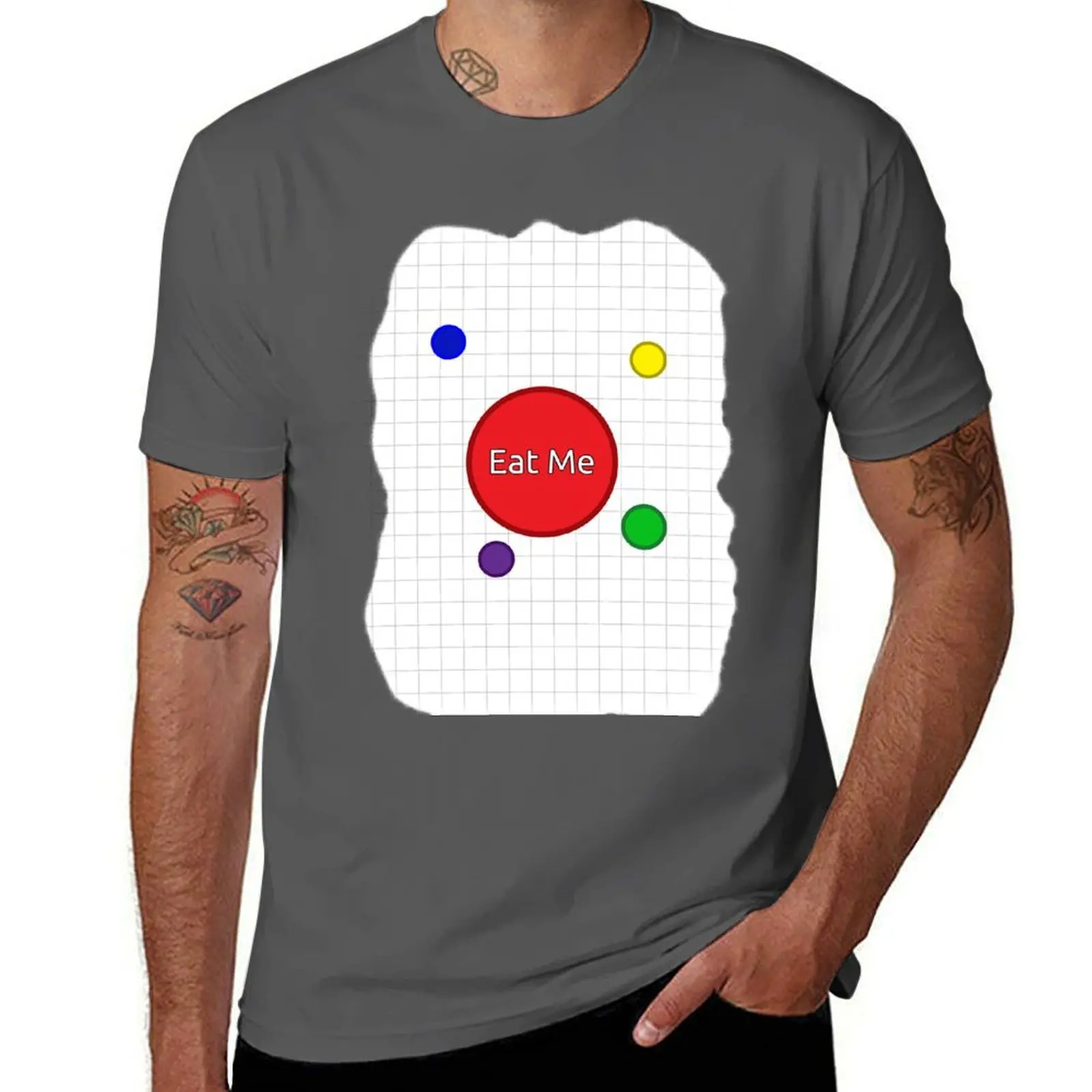 Agar.io - تي شيرت Eat Me مع قمصان مطبوعة للرجال برسومات مضحكة #1
