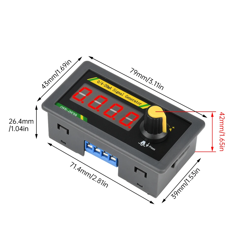 Gerador de sinal de tensão de corrente 4-20ma/0-20ma, simulador analógico de corrente ajustável de quatro dígitos, sensor plc, depuração DC12-24V