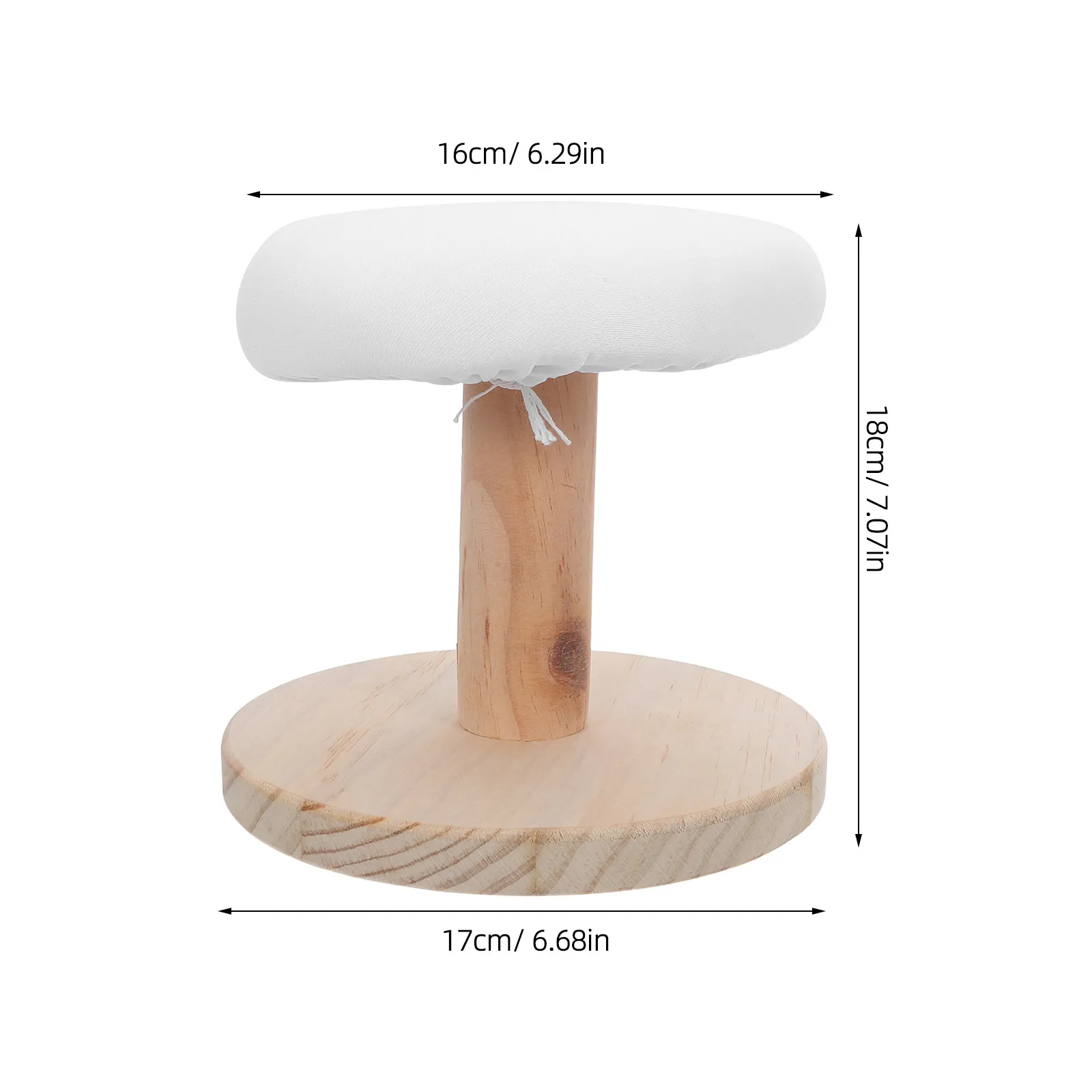 Mini Wooden Round Ironing Board – Portable Tabletop Ironing Stool for Shirts, Collars, Cuffs & Sewing