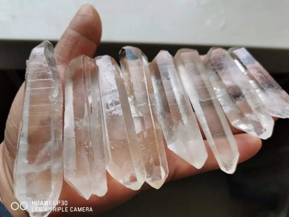 Rare NATURAL CLEAR Lemurian Seed QUARTZ CRYSTAL  DT Wand ORIGINAL POINTS Specimen-1pcs