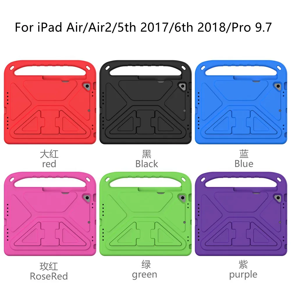 For ipad Air 1/ 2 Case for ipad pro 9.7 Kids cute Tablet Cover shock proof EVA foam Hand-held Stand Cover for ipad 9.7\