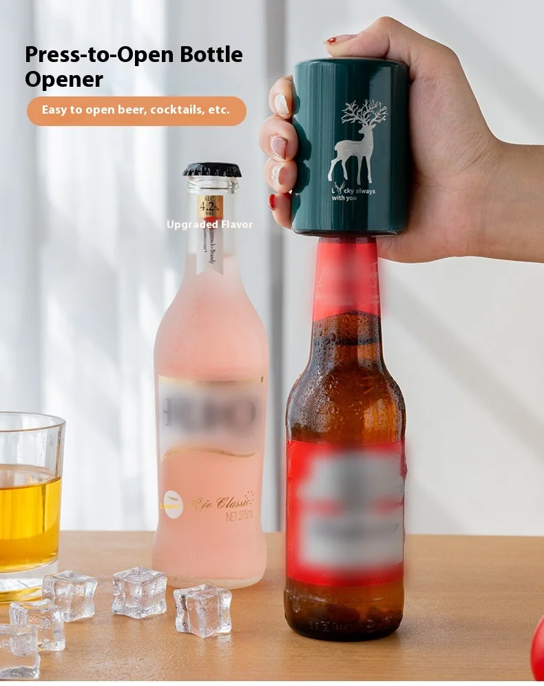 

Stainless Steel Beer Opener Press Type Creative Popular Wine Bottle Opener Seamless Bottle Opener Beverage Serving Tool