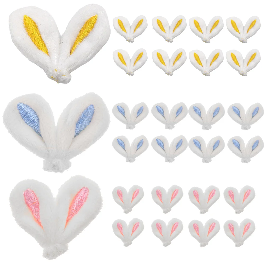 

30pcs Adorable Rabbit Ear Hairpin Decor Mini Plush Hairpin Making Rabbit Ear Hair Clip Accessories Bunny Ears For DIY Craft