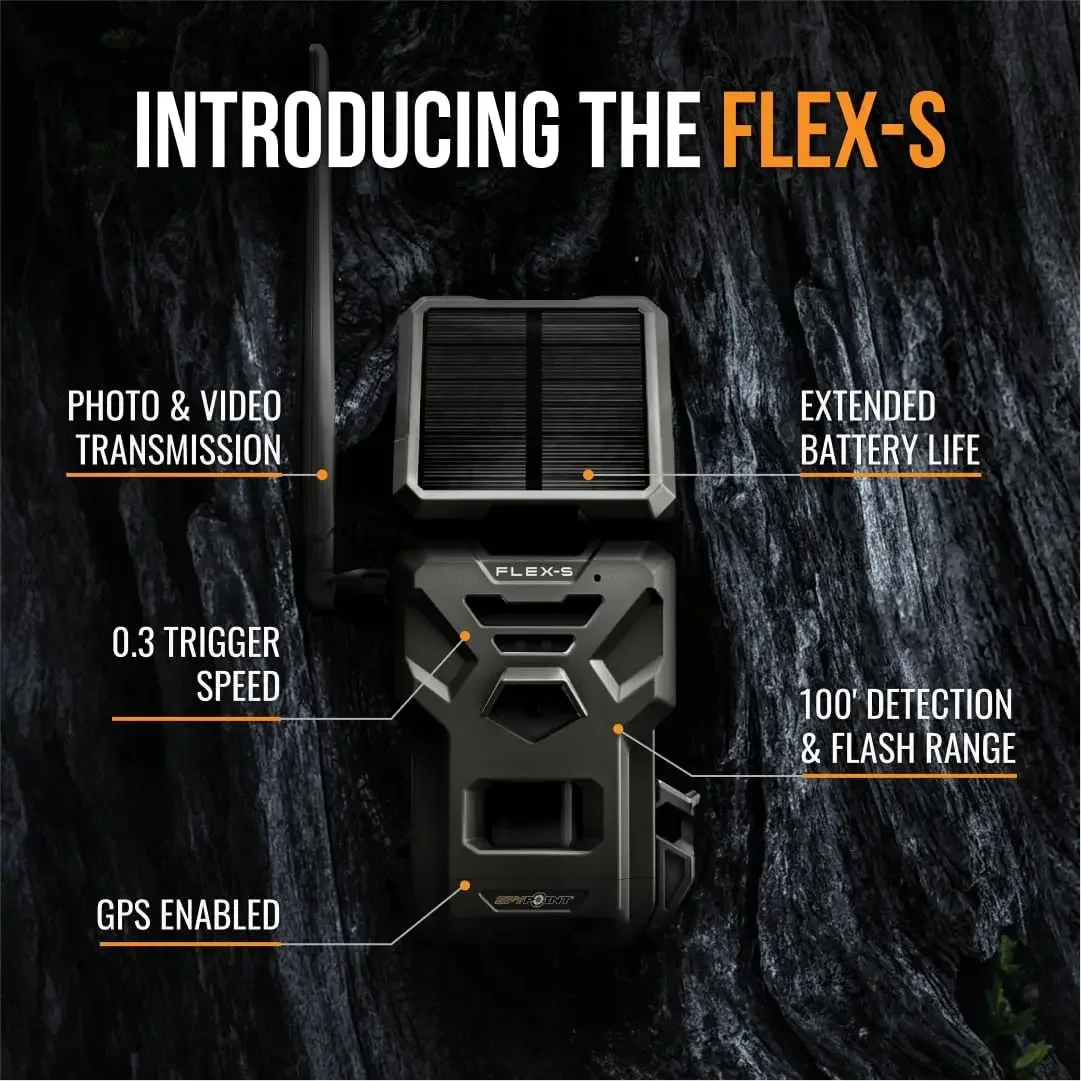 Solar Outdoor Cellular Trail Camera, Integrated Solar Panel, On-Demand Capable, LTE Connectivity, 100-foot Flash