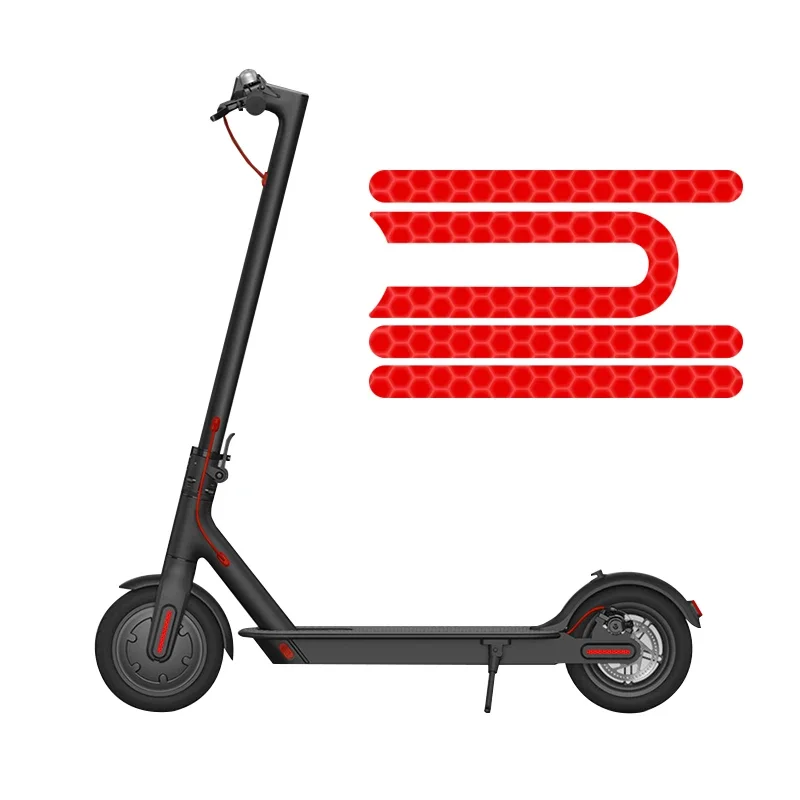 Reflective Stickers PVC Pro Reflector Safety Scooter Accessories Electric Rear Styling 4pcs/set Decals Front