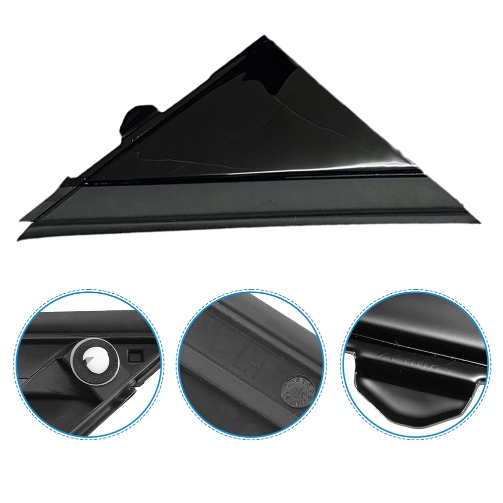 Cubierta de placa triangular para espejo de puerta, cubierta de bandera, moldura de ventana delantera, Triángulo de pilar A, para FIAT 500, 2012-2019, 1SH17KX7AA, 1SH16KX7AA