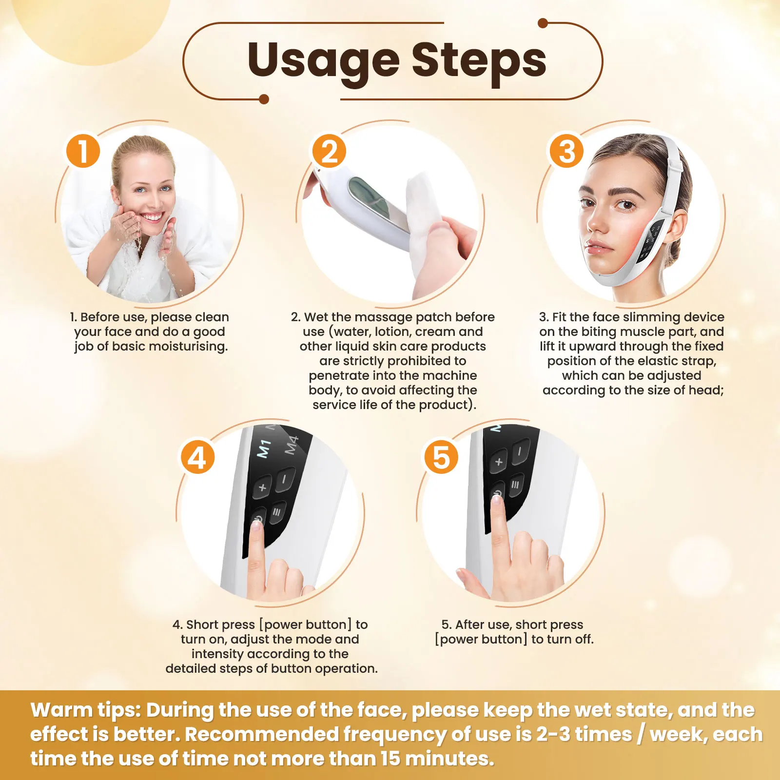 EMS مكركرنت مدلك رفع الوجه 6 طرق 8 مستويات مايكرو الحالي ثبات مدلك الوجه إزالة الذقن المزدوجة العناية بالبشرة #6