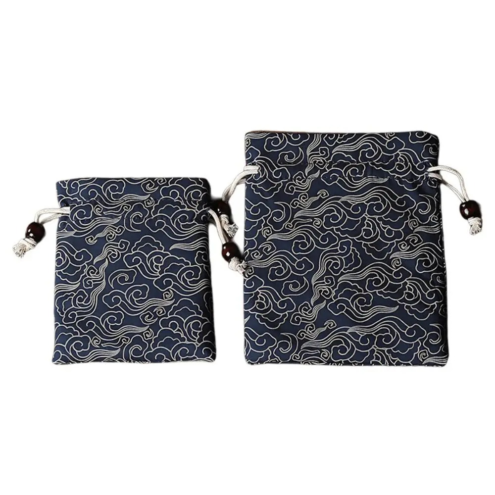 Versatile Linen-cotton Jewelry Storage Bag Chinese Style Dustproof Drawstring Bag Portable Cord Pull Bag Bracelet