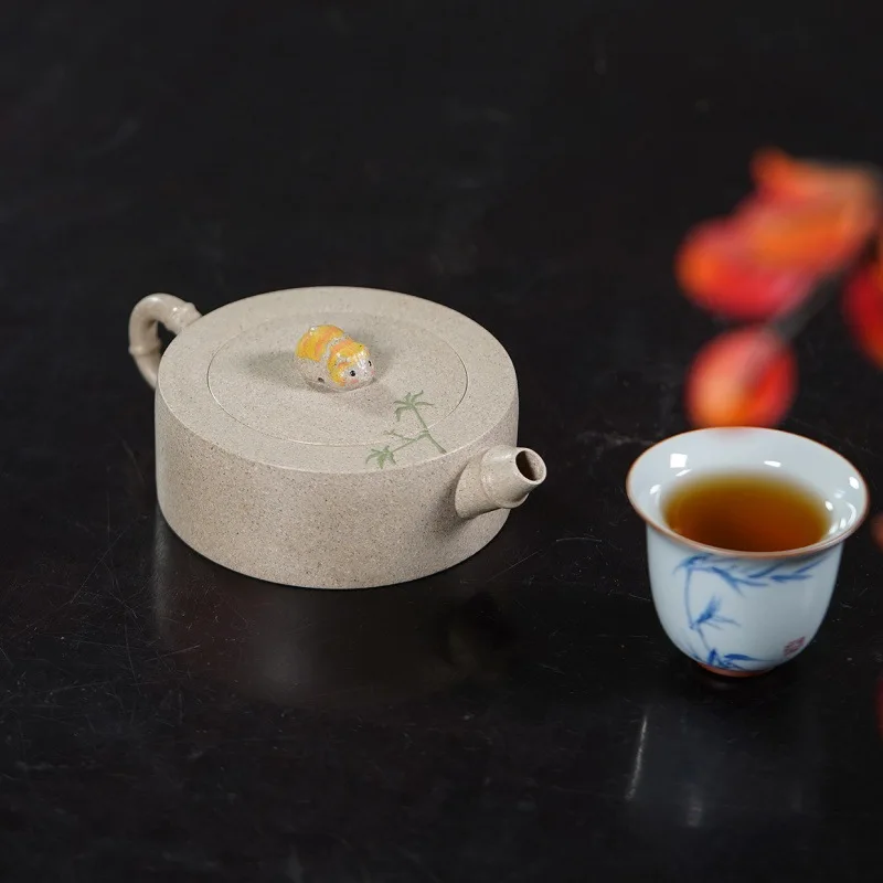 Yixing Handmade Zisha Teapot, Raw Ore White Duan Clay, Little Cat Zhoupan Style, Master Crafted Kung Fu Tea Pot, Chinese Tea Set