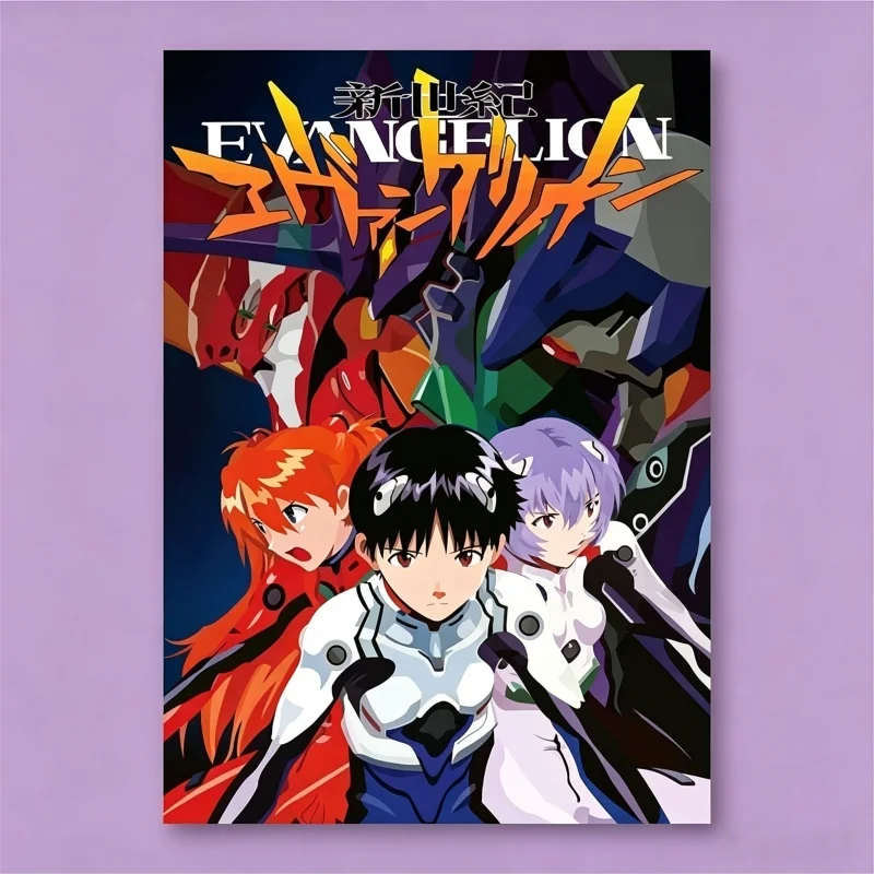 Neon Genesis Evangelion Decorative Painting Frameless Cartoon Printing Poster EVA-01 Room Decorative Poster Canvas Mural Gift