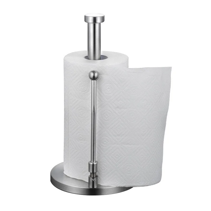 Stainless Steel Tissue Holder Roll Paper Holder Vertical Paper Holder Creative Kitchen Tissue Holder No Punching Holder