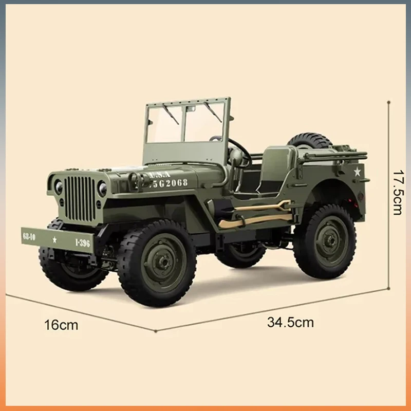 JJRC C8815 Rc Car 1941 JEEP WILLYS 2.4g 4wd RTR Crawler Climbing Scale Military Truck Offroad Vehicle Adult Toy Gift for Kids