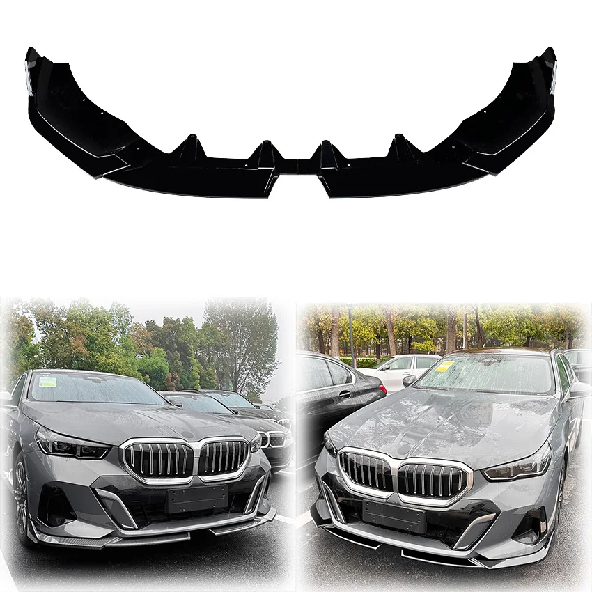 

2024 To Up For BMW 5 Series I5 G60 G61 M Sport Car Front Spoiler Cover Lip Splitter Trim Diffuser By ABS Gloss Black Carbon Look