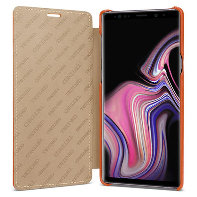 For Samsung Galaxy Note 9 Case Handmade Custoom Luxury Genuine Leather Skin Business Flip Shell for GALAXY Note9 Note 9 Cover