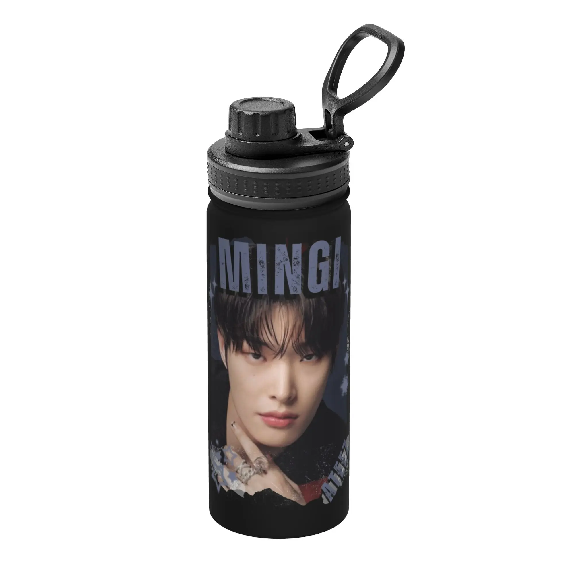 Kpop Boy Group A-Ateez Mingi 18OZ Sports Insulated Kettle  Thermal Cup Vacuum Flask Travel Outdoor Mug Water Bottle