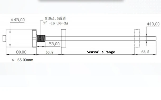 UNIVO UBCZ-1000 Precision Long Stroke Magnetostrictive Displacement Sensor High Resolution High Repeatability Non-Contact