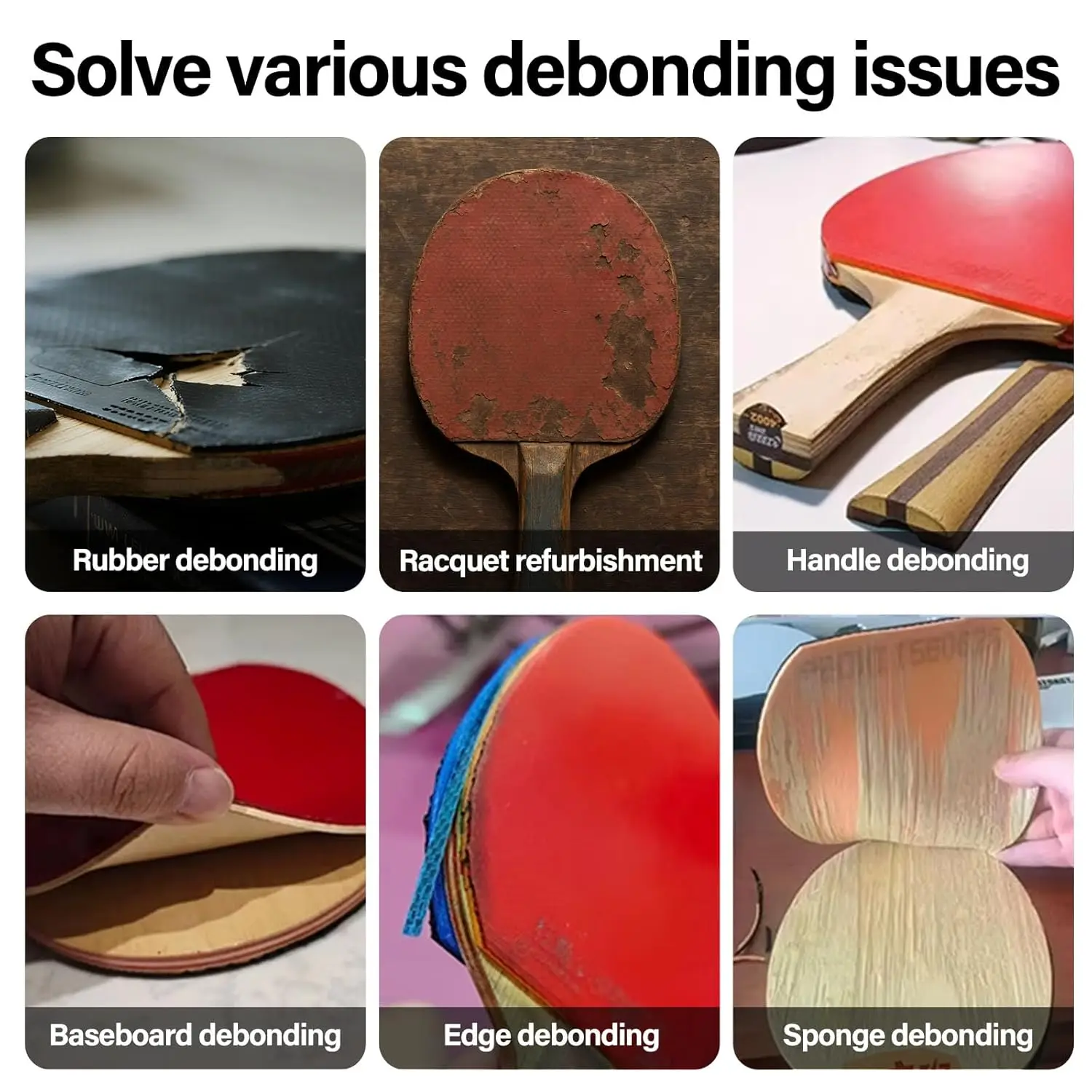 50ml Table Tennis Rubber Glue Inorganic Water Based Glue For Ping Pong Paddle Balance Spin Speed With 3 Sponges Set SIKEZHAN image 6