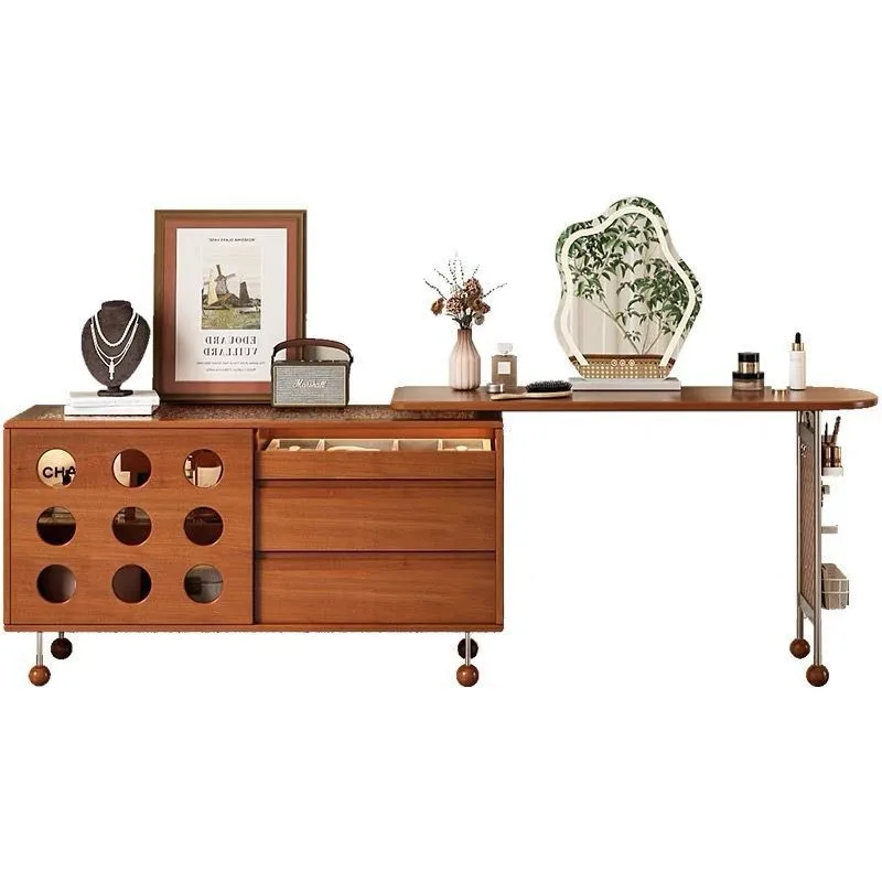 

French solid wood dresser, household medieval retractable dresser, chest of drawers, integrated bedroom, bedside corner locker