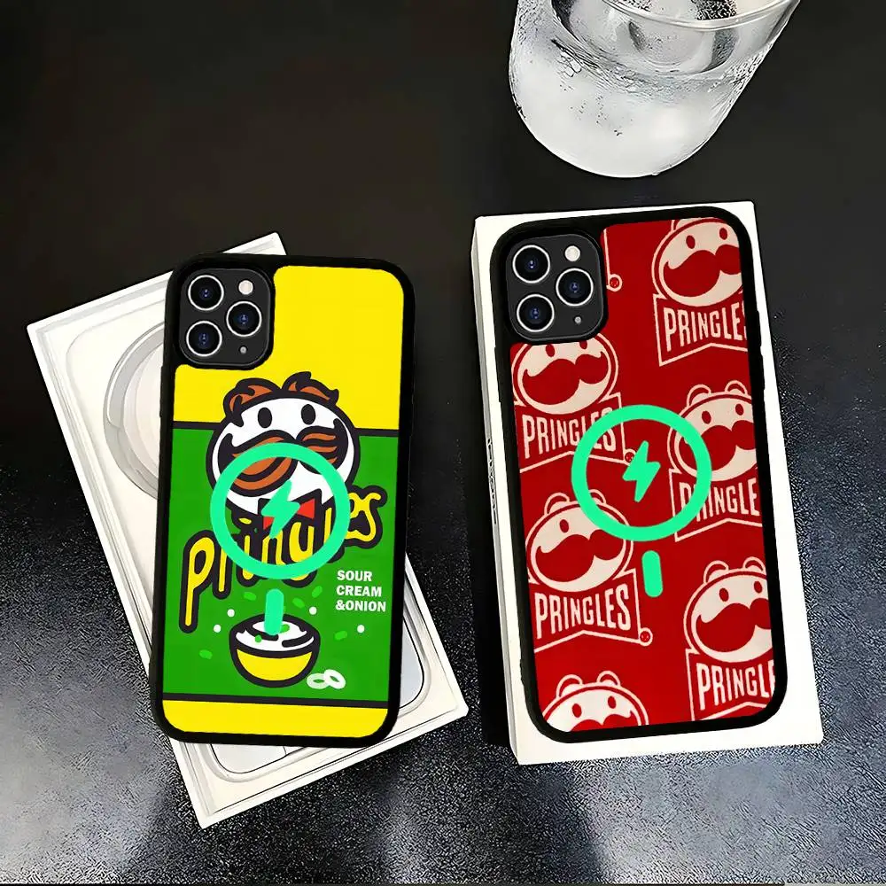 P-Pringles S-Snack Phone Case For IPhone 17 16 13 14 15 11 12 Pro Max Plus For Magsafe Magnetic Shell