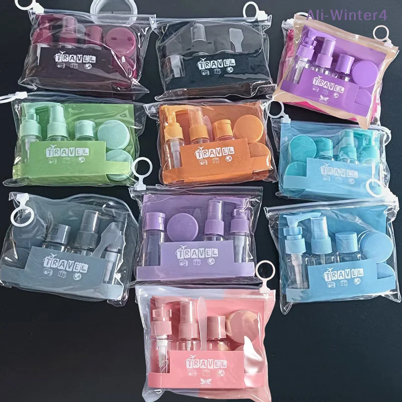 {Winter4} 6Pcs Travel Portable Bottles Leak Proof Toiletry Containers Empty Cosmetic Lotion Toner Spray Shampoo Essentials Cream