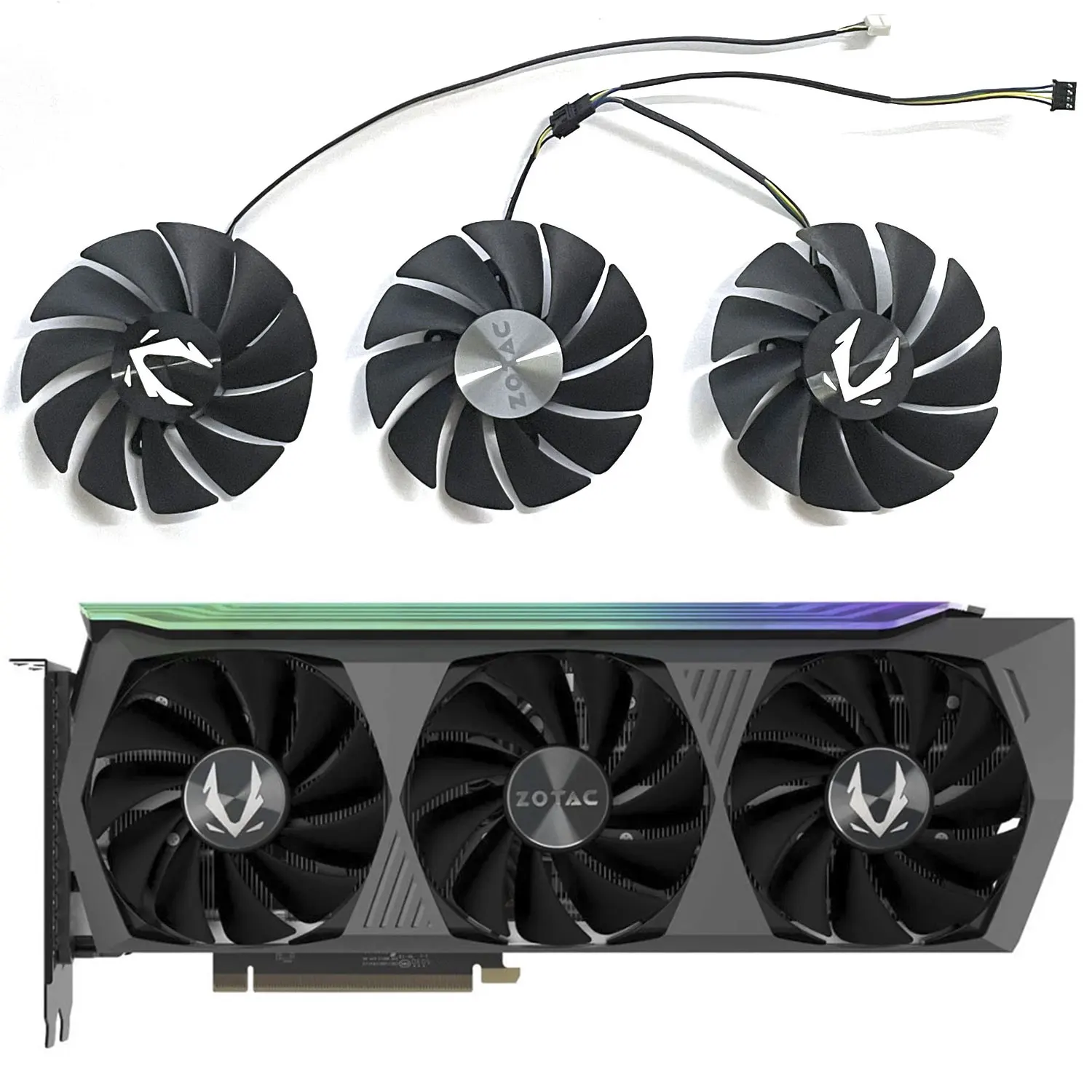 

GA92S2U CF9015H12S RTX 3080 Ti AMP Holo GPU Fan，For ZOTAC GAMING RTX 3070 TI、3080、3080 TI、3090 AMP Holo Video card cooling fan