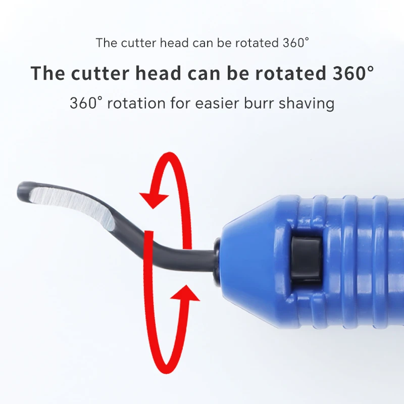 2Pcs Manual Quick Clamping Metal Aluminum Deburring Handle Trimmer Professional Edge Cutting Tool + Spare Blades