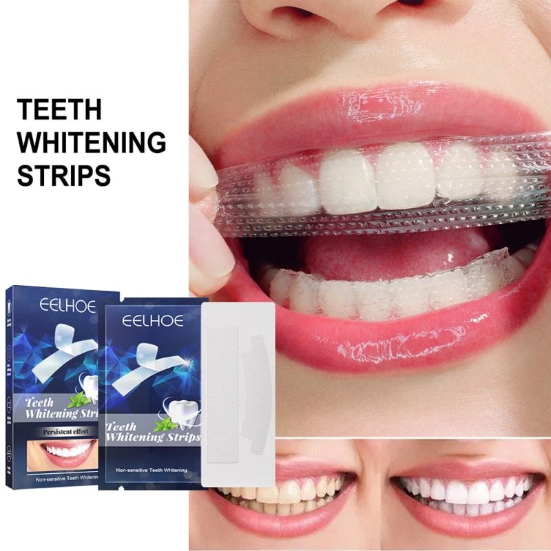 Bright White Tooth Sticker 14pcs on Gel Teeth Whitening Strip Oral Hygiene Care Double Elastic Tooth Strip Whitening Teeth