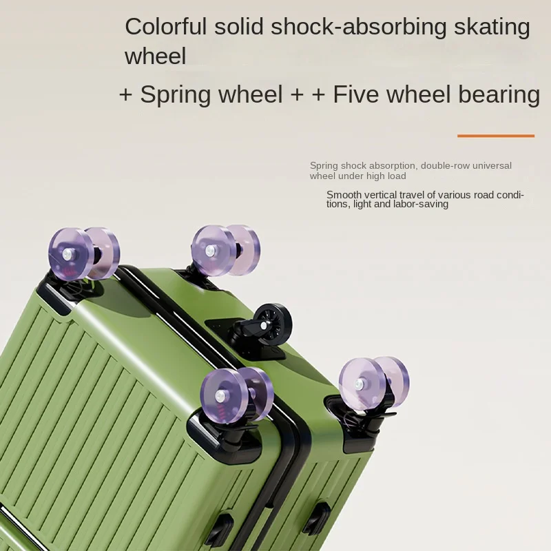 Mala de viagem com haste de tração larga, cinco rodas, 28 polegadas, bagagem de grande capacidade, abertura frontal, bolsa para laptop, mala de cabine de 20 polegadas