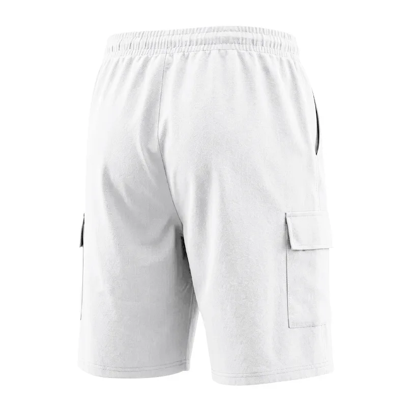 Amerikanische Multi-Pocket-Overalls für Herren, Outdoor-Sport und Freizeit, lockere, einfarbige Leinen-Overalls, Fünf-Punkt-Shorts – Detail 5